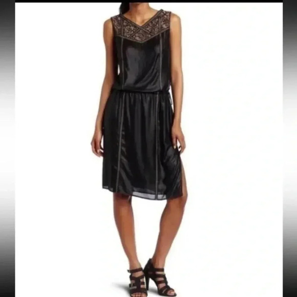 BCBGMAXAZRIA | Black Greta Lace Insert Bohemian Vintage Vibes Cocktail Size XS - Picture 1 of 7